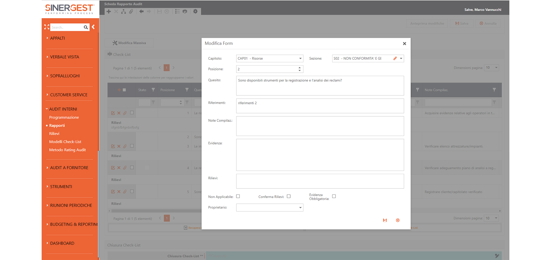 Software Gestione Audit Interni