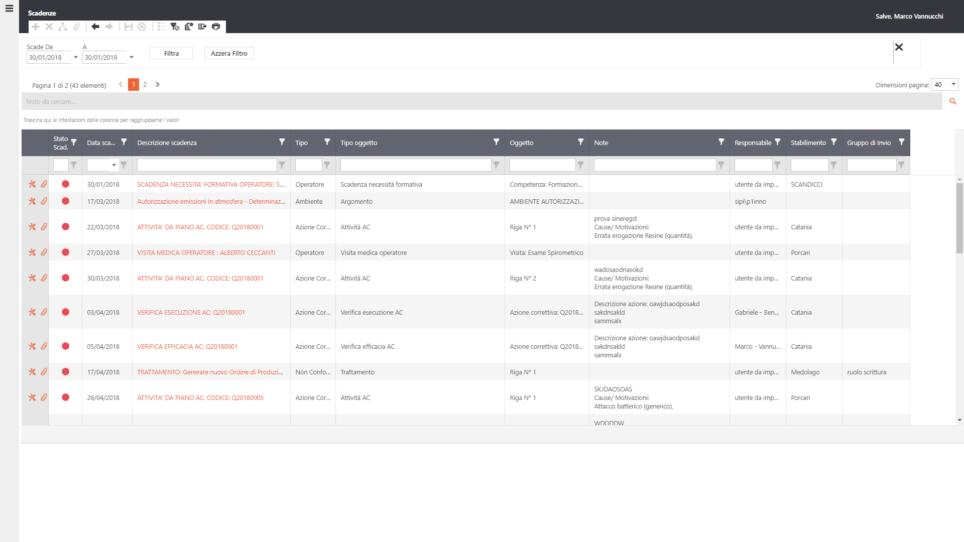 Software Gestione Scadenze - Scadenziario