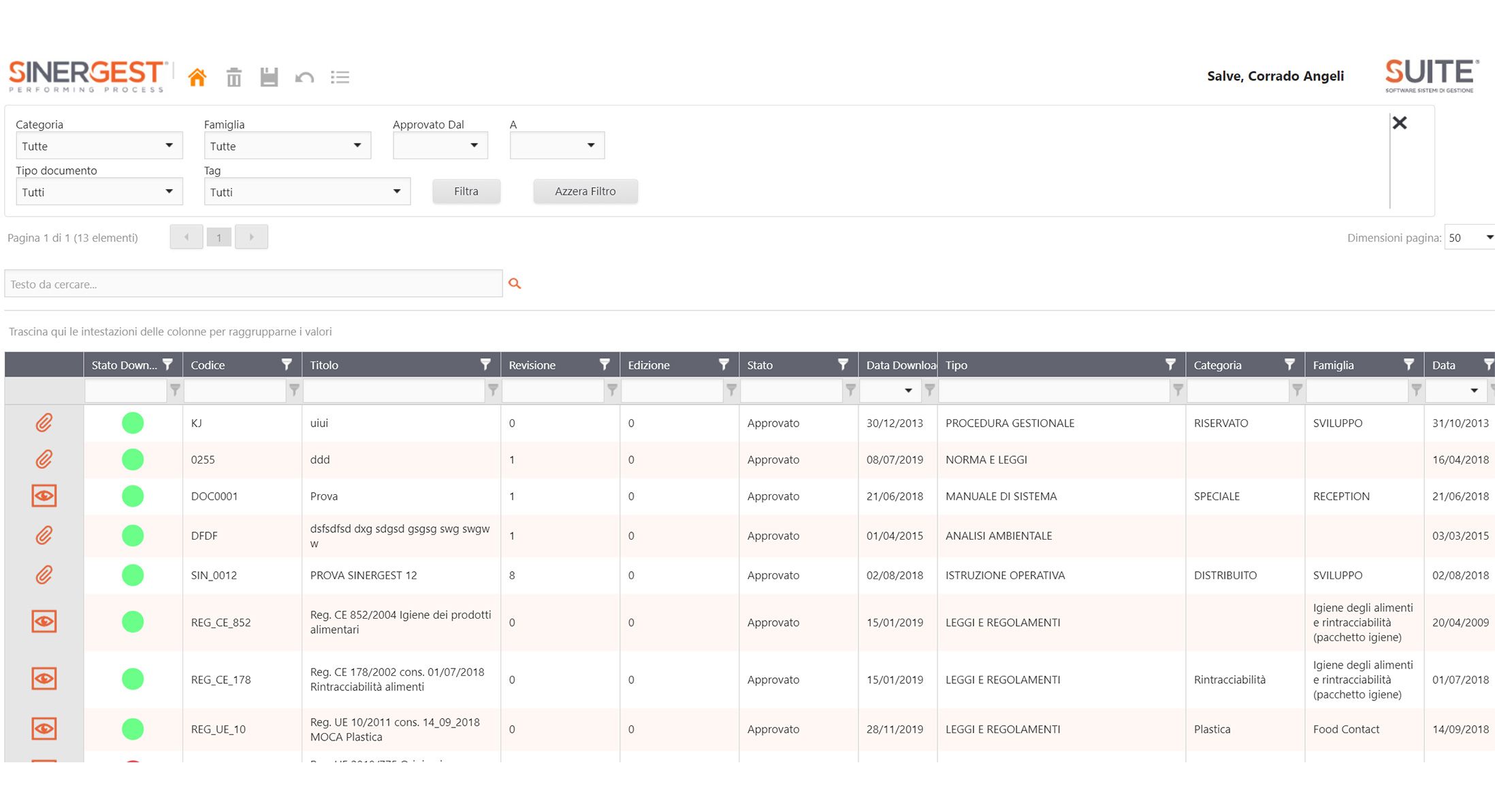 Software Gestione Documentale - Vista utente