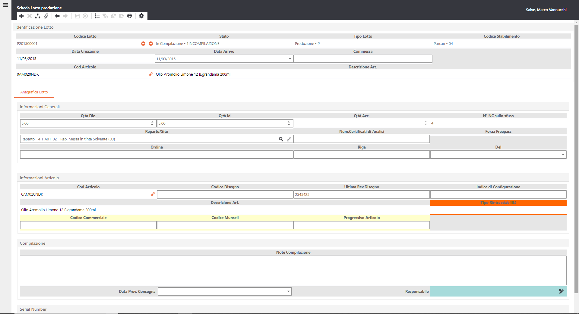 Software Controlli di Processo/Delibera - Scheda software Controlli In Produzione