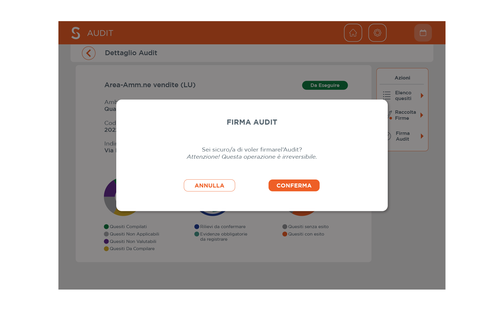 App Audit aggiungi firma
