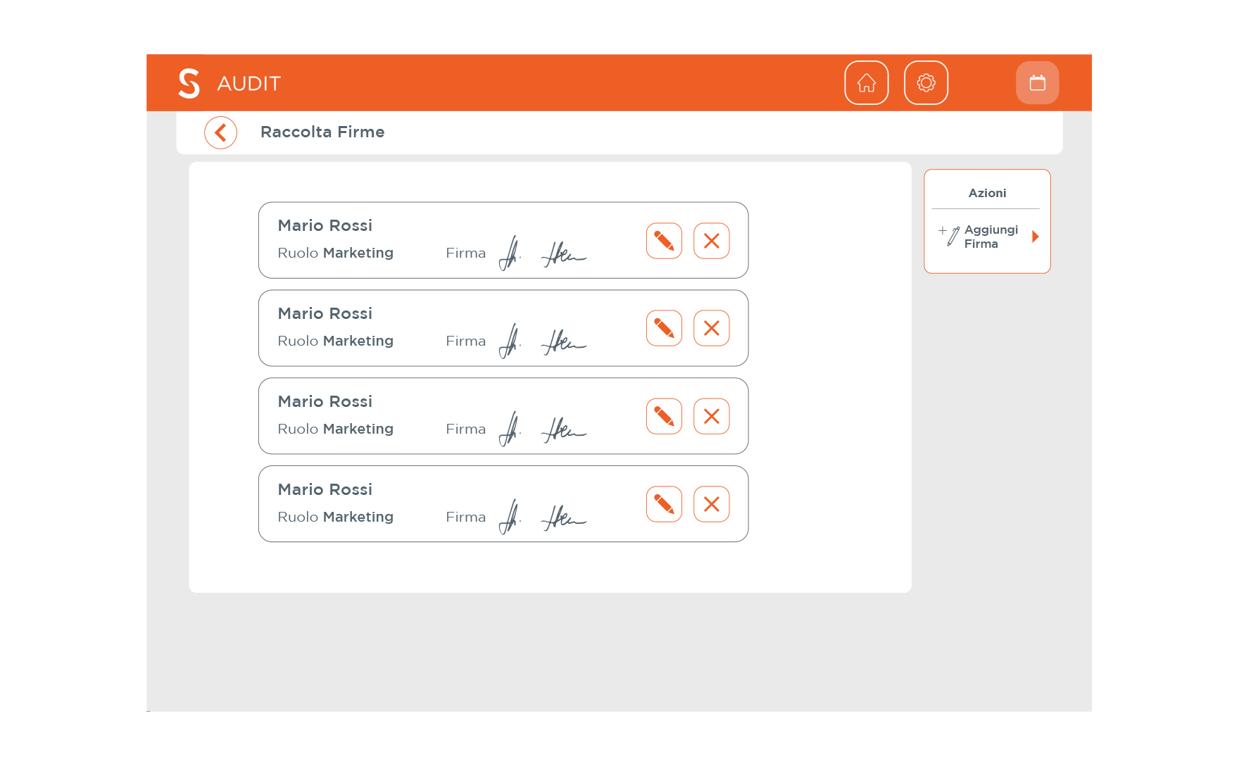 App Audit - Raccolta firme