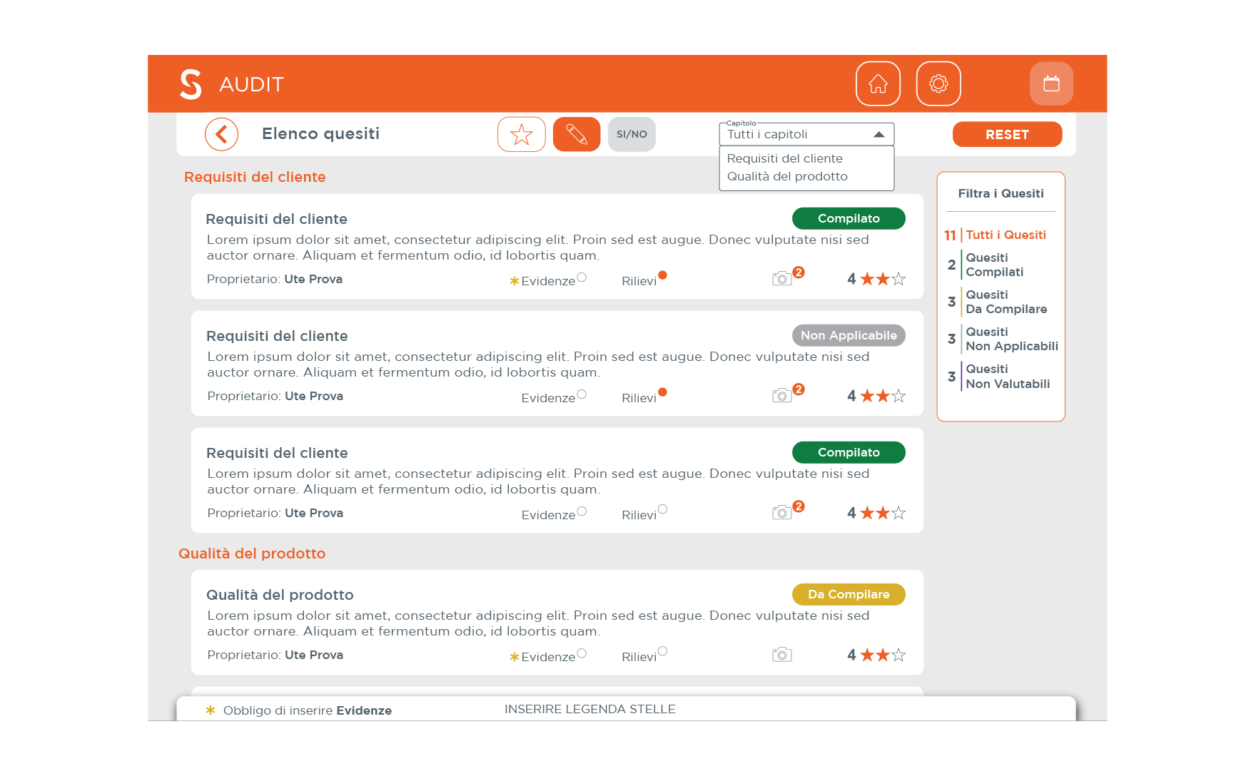 Quesiti App Audit